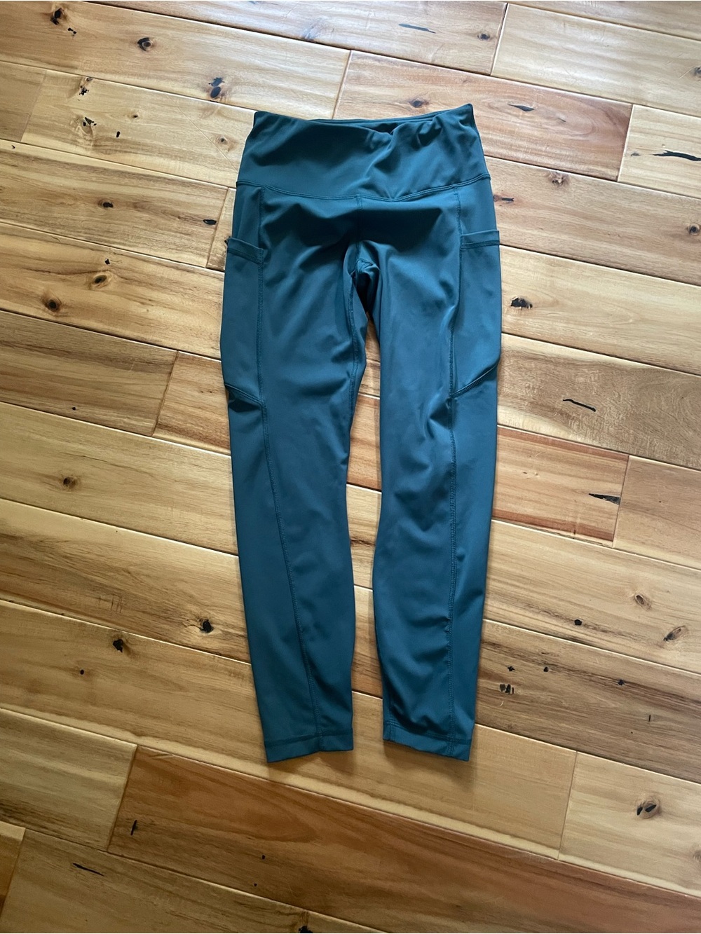 90 Degree By Reflex Teal Leggings with Logo Waistband - Picture 4 of 10